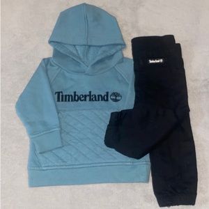 Timberland matching set. Fleece hoodie and denim pants.